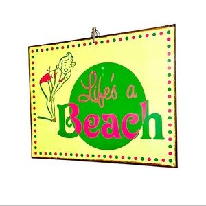 Life's a Beach Metal Sign Pub Bar Hotel Home Wall Decor 15" x 12"
